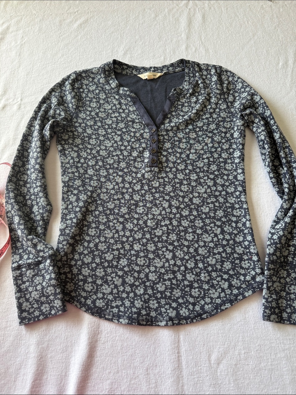 Women’s Lucky Brand Navy Floral Long Sleeve Henley Size S